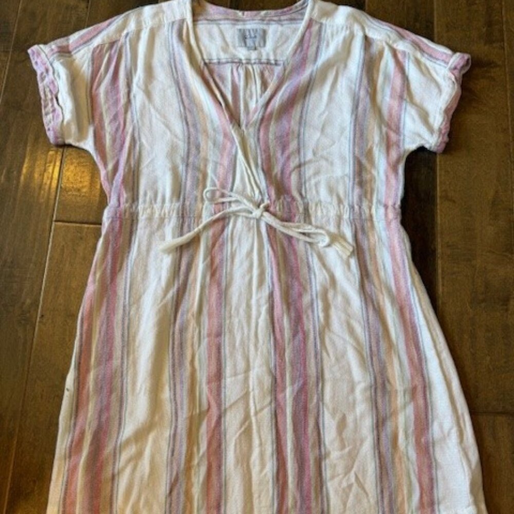 Rails Short Sleeved V Neck Striped Cover Up Sz M